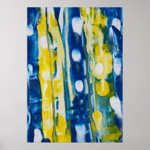 handmade artwork/Bule and yellow Poster