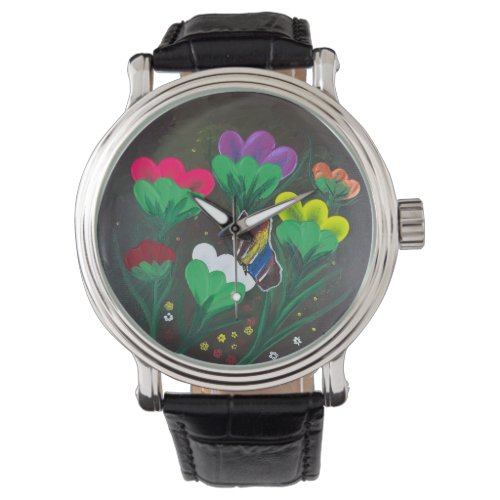 Handmade artwork - Butterfly Bolssom Watch