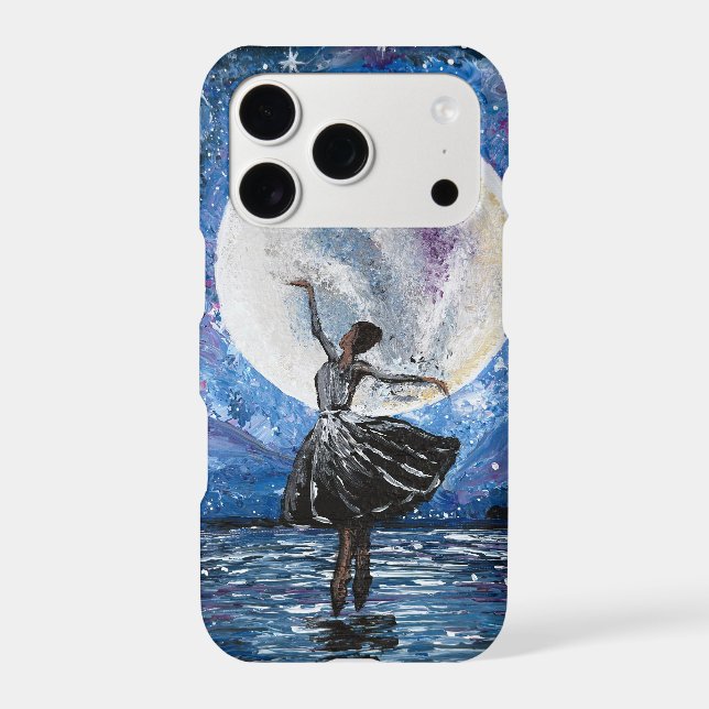Handmade artwork- dancing with the moon  iPhone case (Back)