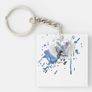 Handmade artwork- dancing with the moon keychain