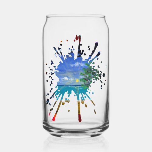 Handmade artwork - Day and Night  Can Glass