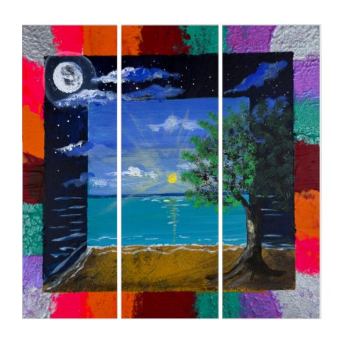Handmade artwork - Day and Night Triptych