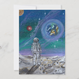 Handmade artwork- Earth view  Invitation