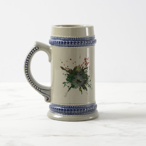 Handmade artwork - Orang trees  Beer Stein