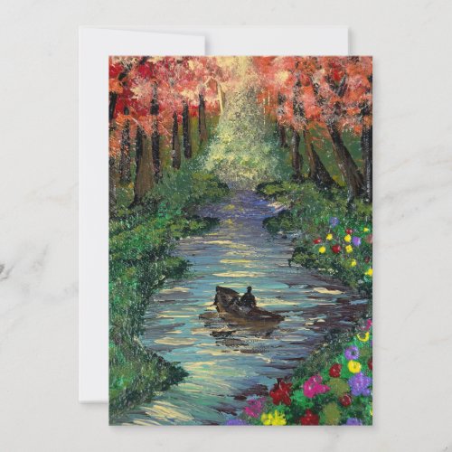 Handmade artwork - Orang trees  Invitation