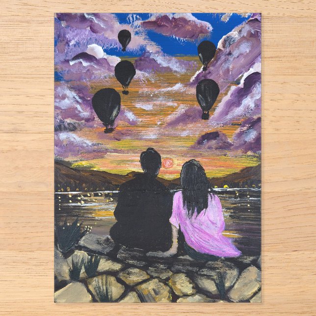 Handmade Artwork – Sunset Together Acrylic Invitations (Front)