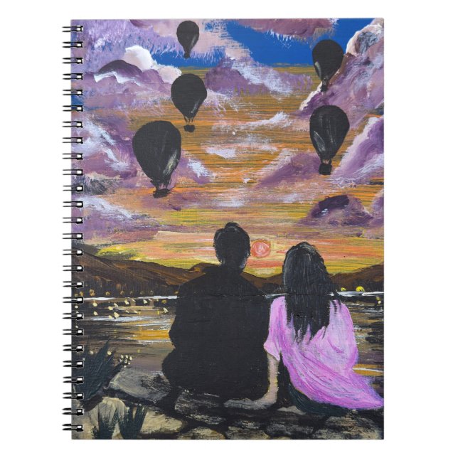 Handmade Artwork – Sunset Together Notebook (Front)