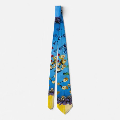 Handmade artwork-    The Flower Wheel Neck Tie