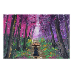 Handmade artwork-walking alone poster