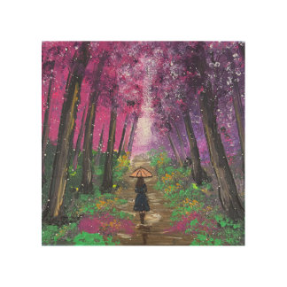 Handmade artwork-Walking alone  Wood Wall Art