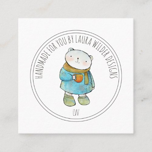 Handmade Baby Clothing Maker Online Shop Square Business Card