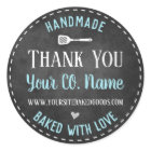 Handmade Baked with Love Thank You Classic Round S