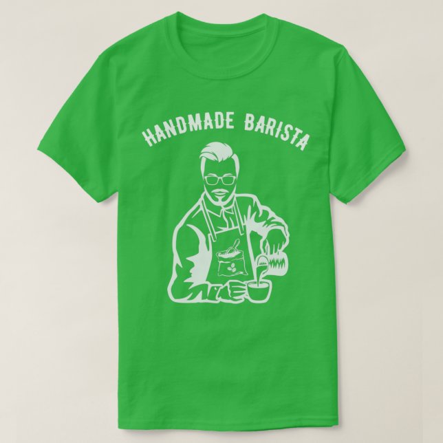 Handmade Barista Vintage Coffee Hipster T-Shirt (Design Front)