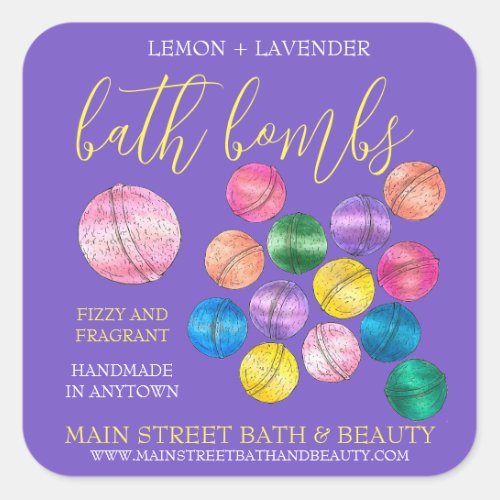 Handmade Bath Beauty Business Shower Bombs Label