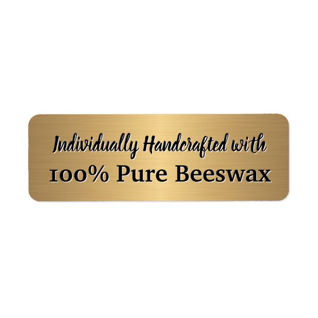 Handmade Beeswax Candle Label (Front)