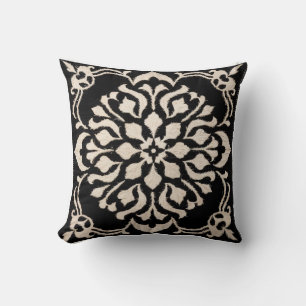 Handmade Black and White Vintage Kilim Cushions: Throw Pillow