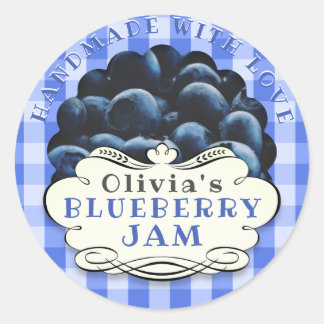 Handmade Blueberry Jam Classic Round Sticker