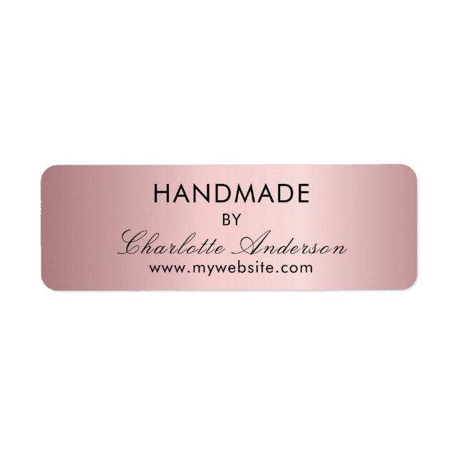 Handmade blush pink made by name label (Front)