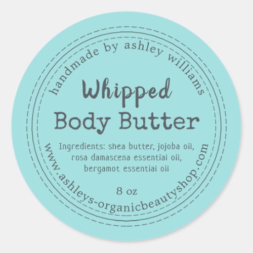 Handmade Body Butter Blue Organic Business Label