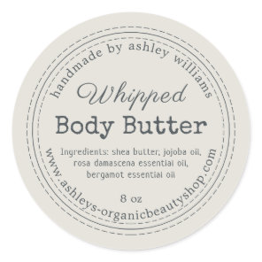 Handmade Body Butter Gray Organic Business Label