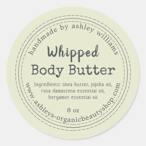 Handmade Body Butter Green Organic Business Label