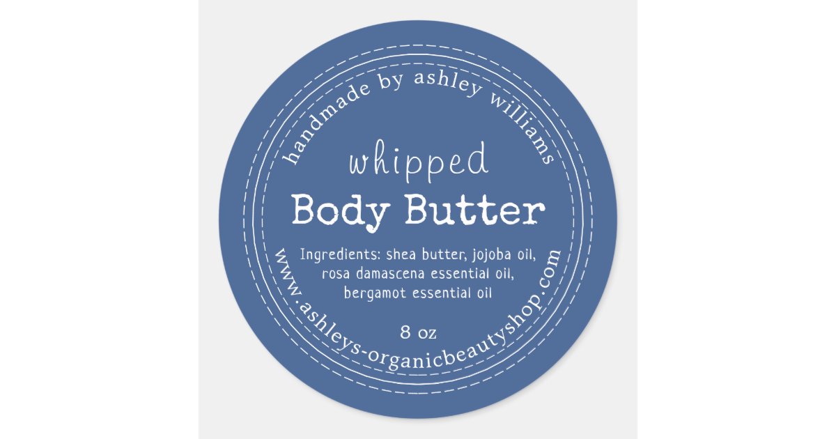 Handmade Body Butter Organic Business Classic Blue Classic Round