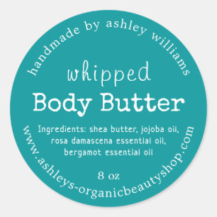 Handmade Body Butter Organic Business Green Classic Round Sticker