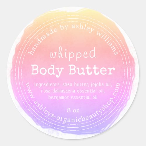 Handmade Body Butter Organic Business Ipanema Classic Round Sticker