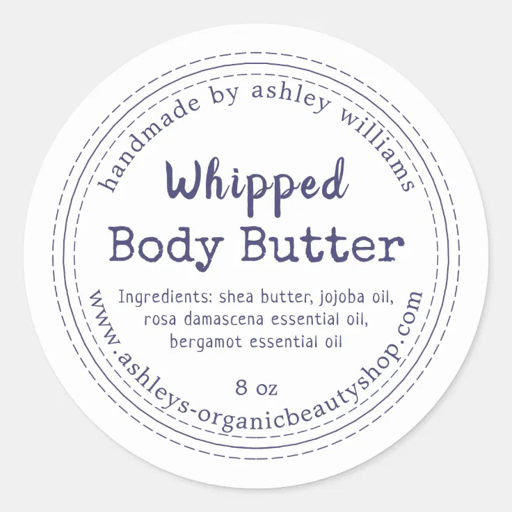 Handmade Body Butter Organic Business Label | Zazzle