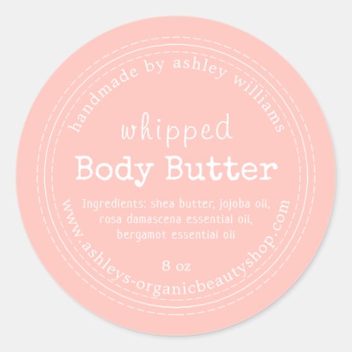 Handmade Body Butter Organic Business Pink Label