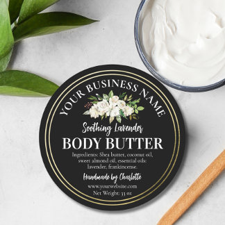 Handmade Body Butter Product Jars Small Business Classic Round Sticker