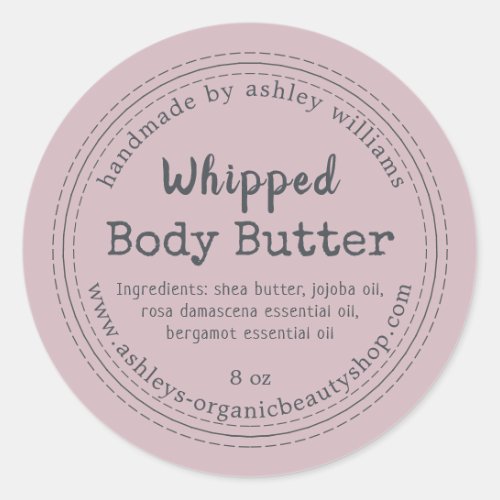 Handmade Body Butter Purple Organic Business Label