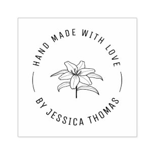 Handmade botanical rubber stamp