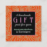 handmade business holiday red &amp; pink gift card