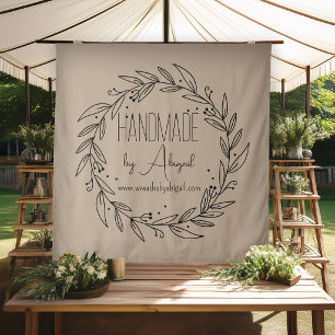 Handmade Business Logo Botanical Wreath Craft Fair Tapestry