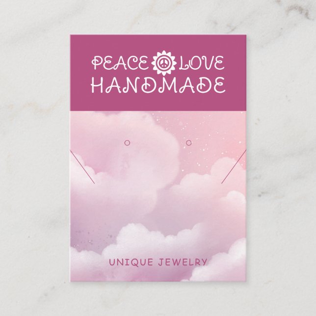 Handmade Business QR Code Jewelry Display Cards (Front)