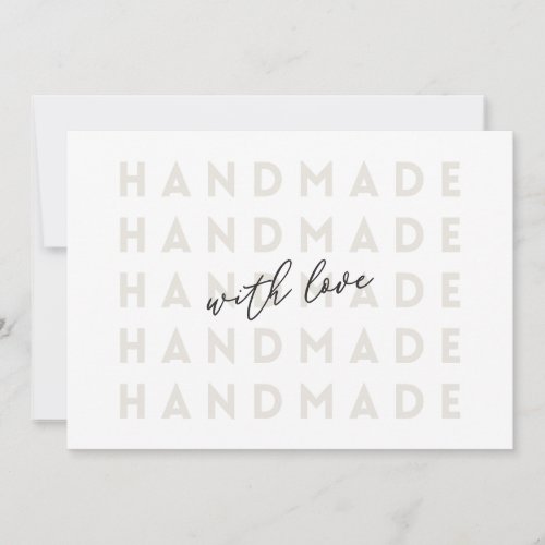 Handmade Business Thank You Product Packing Card