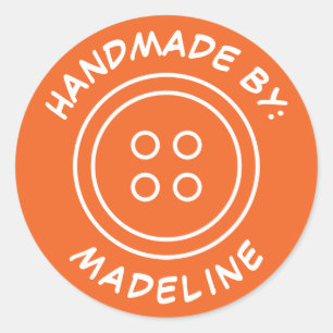 Handmade By Add Your Name Classic Round Sticker