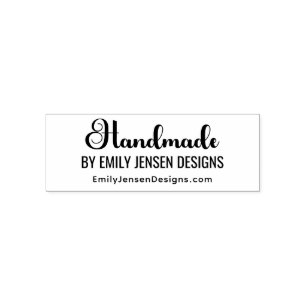 “Handmade” by Business Name Website URL Self-inking Stamp