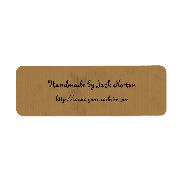 Handmade by - cardboard design label (Front)