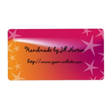 Handmade By - Colorful Star Design Label by karanta at Zazzle