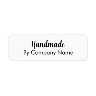 Handmade By Company Name Black and White Business Label