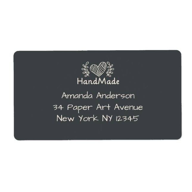 Handmade by craft heart Chalkboard Personalizable Label (Front)