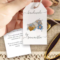 Handmade by Custom Name Crochet and Knitting Gift Tags