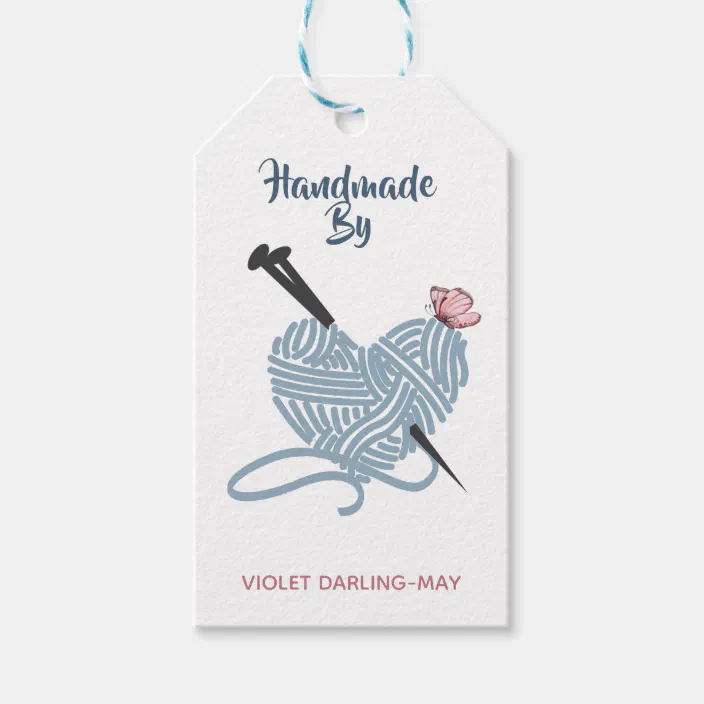 Handmade By Custom Name W Fiber Care Knitting Gift s Zazzle Com Handmade By Custom Name W Fiber Care Knitting Gift s Zazzle Com
