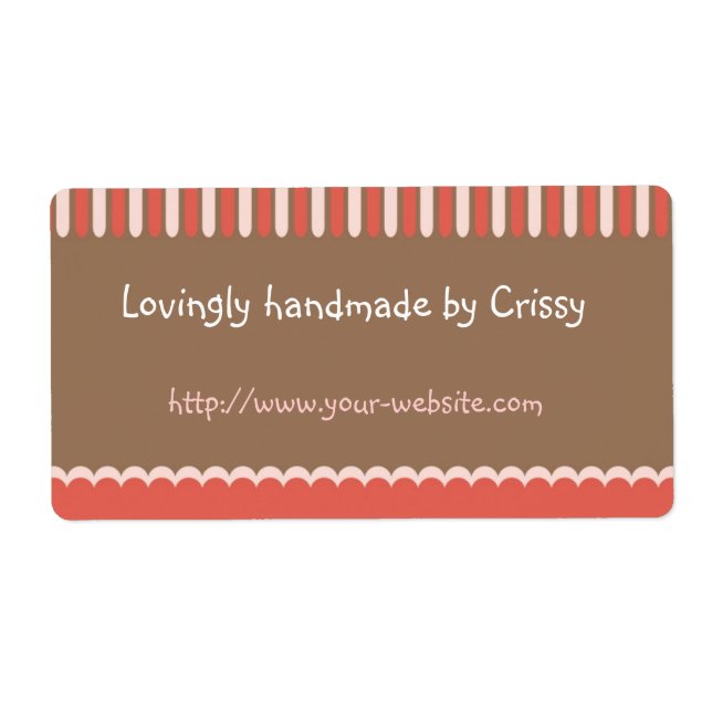 Handmade by - customizable label (Front)