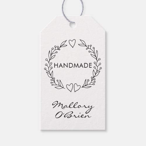 Handmade by Doodle Wreath Hearts and Foliage Gift Tags