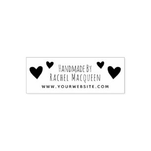 Handmade By Hearts Website Business Packaging Self-inking Stamp