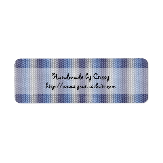 Handmade by - knitting design label (Front)