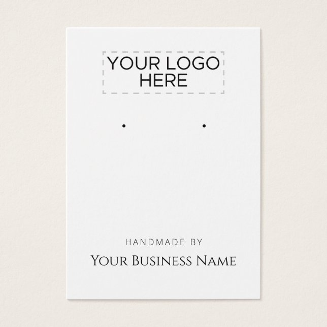 "Handmade By" Logo Earring Display Card (Front)